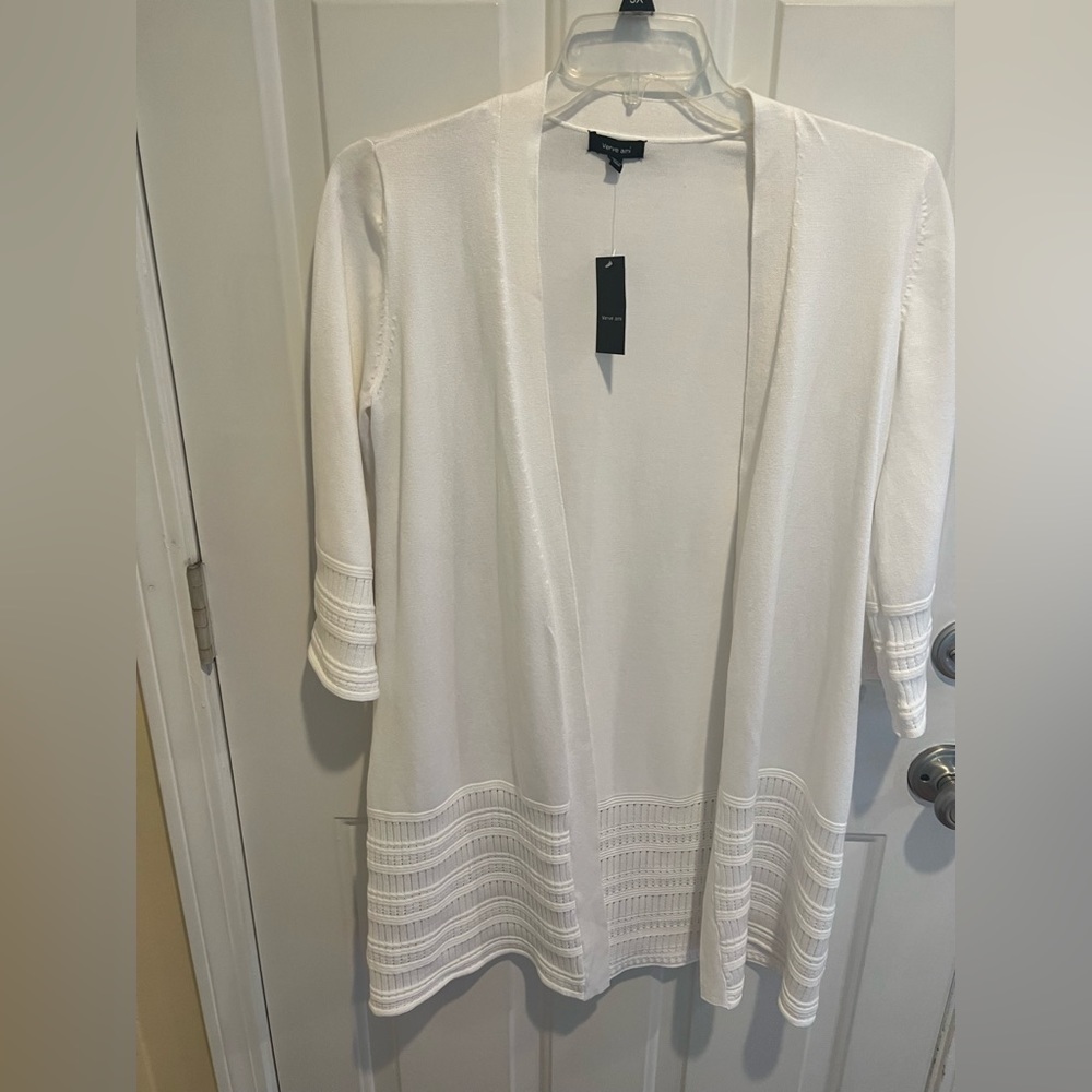 Verve ami white long sweater size S